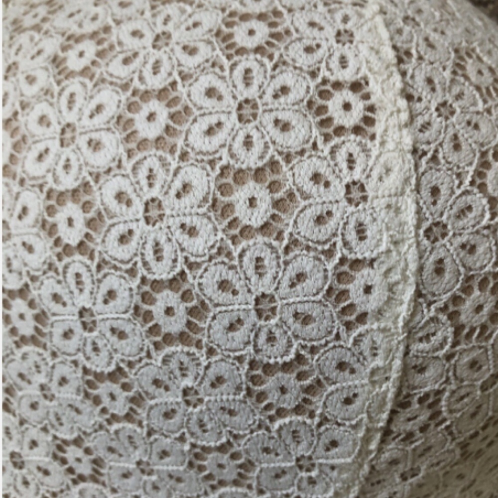 Set 2 Aerie Olive/White Daisy Lace Padded Wireless Bras 36D - Picture 4 of 12